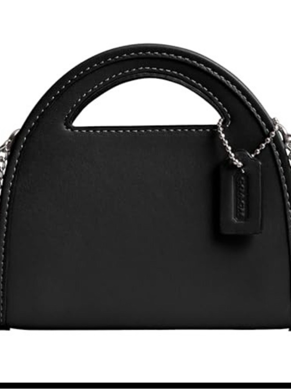 Coach Black Mini Dome Satchel with Chain Accent